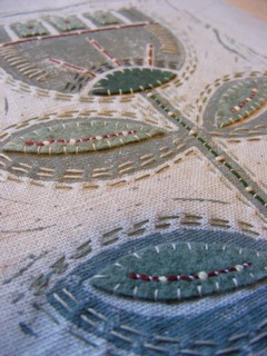 Creating Embellished Lino Prints On Fabric 2